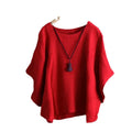 Women’s Casual Loose-Fit Tunic Top with Pendant Necklace – Multiple Colors