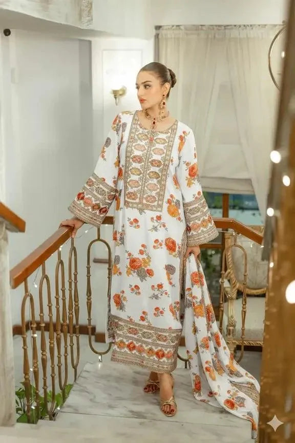 Floral Printed Lawn 3-Piece Suit